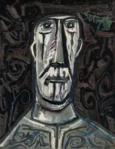 Souza, F.N. (Artist). Head of a Man, 1958 | Painting