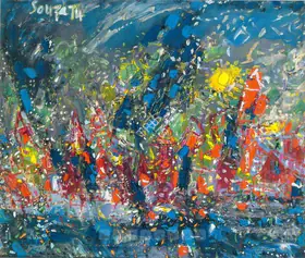 Souza, F.N. (Artist). Landscape, 1974 | Painting