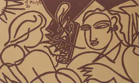 Keyt, George (Artist). Untitled (Friends), 1981 | Painting