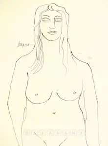 Souza, F.N. (Artist). Untitled (Standing Nude), 1958 | Drawing