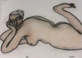 Chowdhury, Jogen (Artist). Reclining Nude, 2003 | Drawing