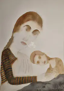 Lajmi, Lalitha (Artist). Mother & Child, 2017 | Painting
