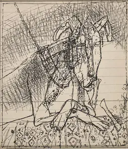 Pyne, Ganesh (Artist). Untitled (Dog), 1982 | Painting