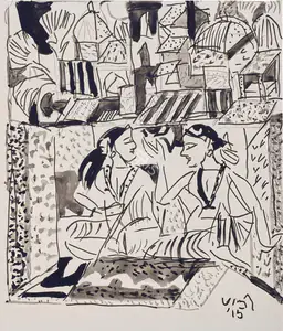 Subramanyan, K.G. (Artist). Untitled (Women in Landscape), 2015 | Drawing