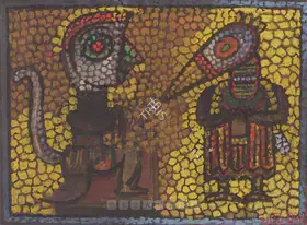 Roy, Jamini (Artist). Untitled (Hanuman And Jatayu), n.d. | Painting