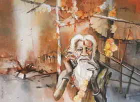 Maitra, Pradip (Artist). Sadhu, n.d. | Painting
