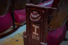 Chaturvedi, Hemant (Photographer). Seating inside Regal Cinema, Mumbai, India, c. 2019-2024 | Contemporary Photograph