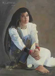 Mehdi, Eqbal (Artist). Untitled (Woman), 1990 | Painting
