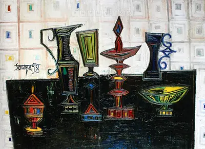 Souza, F.N. (Artist). Still Life, 1958 | Painting