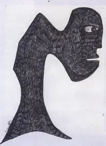 Tagore, Rabindranath (Artist). Black Monster, n.d. | Drawing