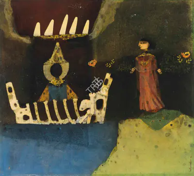 Pyne Ganesh Artist Untitled Tempera on canvas laid on card 1979 Painting FineArts 00645659