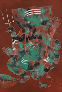 Raval, Rasik D. (Artist). Ganesha, n.d. | Painting