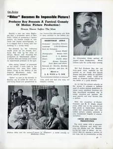"Akbar" Becomes an Impossible Picture! - Producer Roy presents a farcical comedy of Motion Picture Production! - Dewan Sharar Suffers the Most. In <i>Filmindia.</i> 10(1), pp. 69, 71, 73. Bombay: Baburao Patel, January 1944 | Film Review | CinemaEducation | 00858732