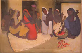 Sher-Gil, Amrita (Artist). Village Group, n.d. | Painting
