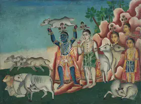 Early Bengal School (Artist). Untitled (Krishna's Show of Strength), late 19th century | Painting