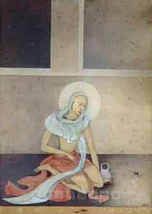 Majumdar, Kshitindranath (Artist). Shri Chaitanya In Gambhira, early 1960s | Painting
