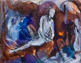 Hore, Somnath (Artist). Untitled (Figures), 1978 | Painting