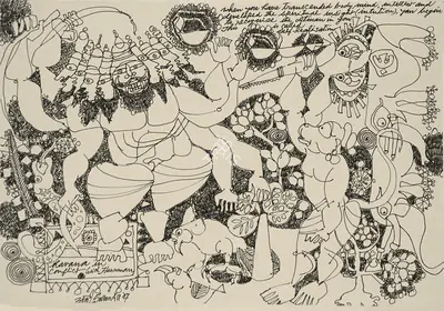 Ali, J. Sultan (Artist). Ravana In Conflict With Hanuman, 1987 | Drawing