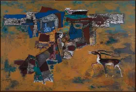 Santhanaraj, A.P. (Artist). Untitled (Lady with deer), 2006 | Painting