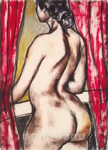 Ara, K.H. (Artist). Untitled ( Nude At The Window), n.d. | Painting