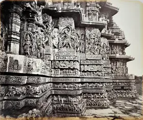 Lyon, Edmund David (Photographer), Hullabeed Temple; Carvings on the West side, n.d. | Antiquarian Photograph