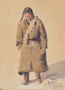 Krishna, Kanwal (Artist). A Shepherdess, 1939 | Painting