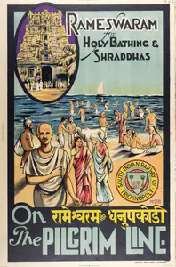 Mistri, After M. (Artist). Rameswaram and Dhanushkodi on the Pilgrim Line | Travel Publicity Related Art & Poster