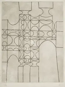 Shemza, Anwar Jalal (Artist). City Gate, 1961 | Graphic Art