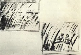 Ray, Satyajit (Artist). From the Series of Wash Drawing by Ray serving as Screenplay for Pather Panchali, 1990s | Drawing