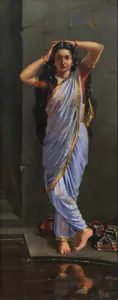 Rahamin, Samuel Fyzee (Artist). Untitled (Maiden by a pool), 1998 | Painting