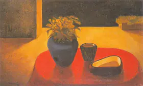 Singh, Paramjit (Artist). Still Life with Red Table, 1966 | Painting