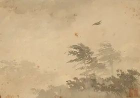 Tagore, Gaganendranath (Artist). Stormy Landscape, early 1920s | Drawing