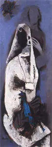 Husain, M.F. (Artist). Woman with Parrot, 1960 | Painting