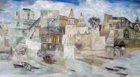 Ramkumar Artist Benares Oil on canvas 1994 Painting FineArts 00374543