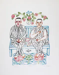 Singh, Arpita (Artist). Untitled (Couple), 2001 | Graphic Art