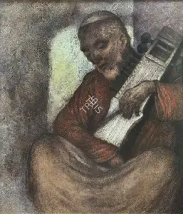 Maiti, Biswapati (Artist). Untitled (Sarangi Player), n.d. | Painting