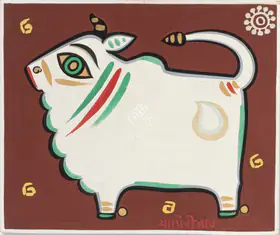 Roy, Jamini (Artist). Untitled (Nandi), n.d. | Painting