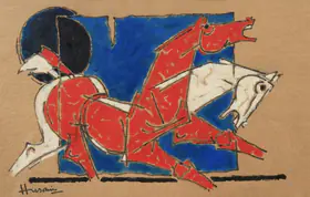 Husain, M.F. (Artist). Untitled (Tearing Apart), 1991 | Painting