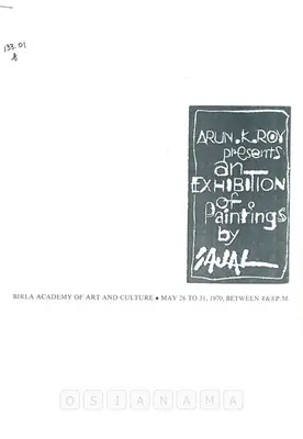 Roy, Sajal (Artist). Sajal, 1970 | Solo Exhibition Catalogue | 00876010