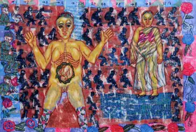Singh, Arpita (Artist). Security Check, 2003 | Painting