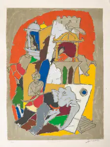 Husain, M.F. (Artist). Princely Jaisalmer, n.d. | Graphic Art