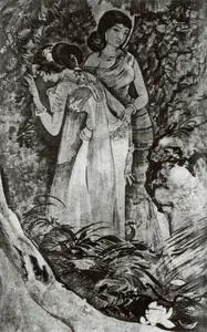 Bose, Nandalal (Artist). The Grief of Uma, 1919-1920 | Painting
