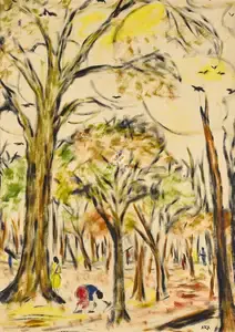 Ara, K.H. (Artist). Untitled (In the Woods), n.d. | Painting