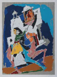 Husain, M.F. (Artist). Folk Lore - Jaisalmer, n.d. | Painting