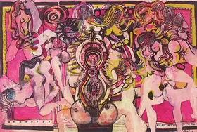 Chandra, Avinash (Artist). Untitled (Red Plato), 1969 | Painting
