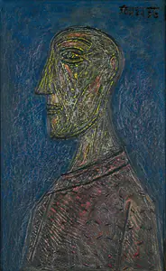 Souza, F.N. (Artist). Profile of a Man, 1956 | Painting