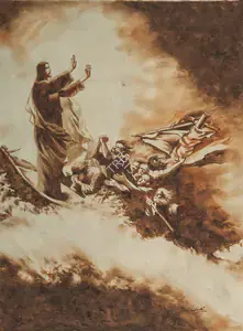 Trindade, A.X. (Artist). Calming the Storm on the Sea of Galilee, c.1926 | Painting