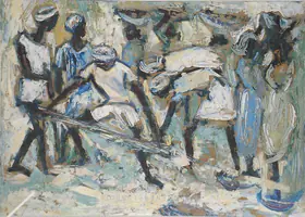Naidu, Reddeppa (Artist). Workers, 1957 | Painting