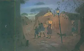 Arya, Badri Nath (Artist). Winter Night, 1968 | Painting