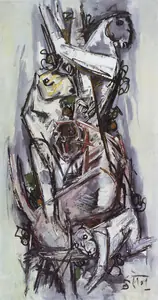 Husain, M.F. (Artist). Monkeys, 1964 | Painting